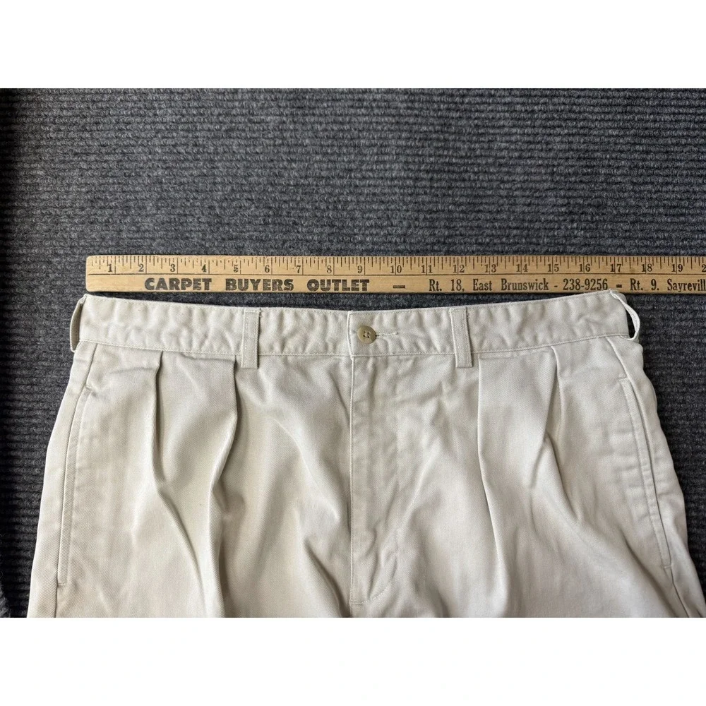 Polo Ralph Lauren Andrew Pants Mens Size 34x32 Khaki Vintage Baggy Pleated Chino